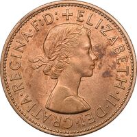 سکه 1 پنی 1962 الیزابت دوم - AU58 - انگلستان