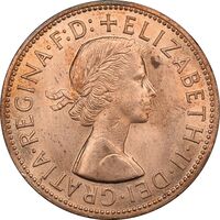سکه 1 پنی 1961 الیزابت دوم - MS62 - انگلستان