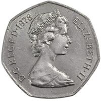 سکه 50 پنس 1978 الیزابت دوم - AU55 - انگلستان