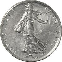 سکه 1 فرانک 1976 جمهوری کنونی - MS61 - فرانسه