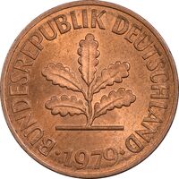 سکه 2 فینیگ 1979G جمهوری فدرال - MS63 - آلمان