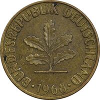 سکه 5 فینیگ 1968J جمهوری فدرال - EF40 - آلمان