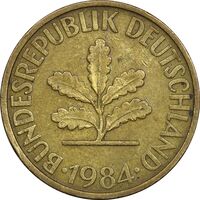 سکه 10 فینیگ 1984G جمهوری فدرال - EF40 - آلمان