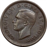 سکه 1 سنت 1940 جرج ششم - EF45 - کانادا