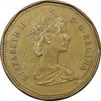 سکه 1 دلار 1989 الیزابت دوم - EF45 - کانادا