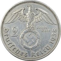 سکه 2 رایش مارک 1938A رایش سوم - EF45 - آلمان