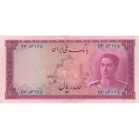 اسکناس 100 ریال سری سوم - تک - AU58 - محمد رضا شاه