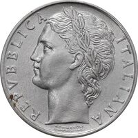سکه 100 لیره 1956 جمهوری - AU50 - ایتالیا