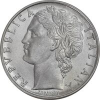 سکه 100 لیره 1960 جمهوری - AU50 - ایتالیا