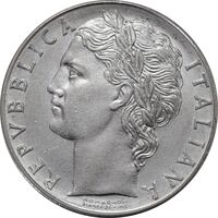 سکه 100 لیره 1977 جمهوری - EF45 - ایتالیا
