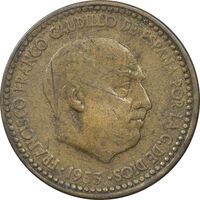 سکه 1 پزتا (62)1953 فرانکو کادیلو - EF40 - اسپانیا