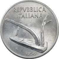 سکه 10 لیره 1956 جمهوری - MS63 - ایتالیا
