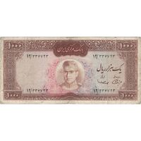 اسکناس 1000 ریال (آموزگار - سمیعی) نوشته قرمز - VF25 - محمد رضا شاه