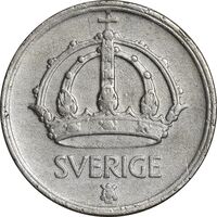 سکه 1 کرون 1944 گوستاو پنجم - VF30 - سوئد