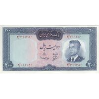 اسکناس 200 ریال (بهنیا - سمیعی) - تک - AU58 - محمد رضا شاه