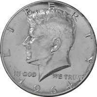 سکه نیم دلار 1964 کندی - AU50 - آمریکا