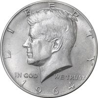 سکه نیم دلار 1964D کندی - MS61 - آمریکا