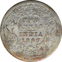 سکه 2 آنه 1897 ویکتوریا - VF20 - هند
