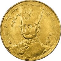 سکه طلا 1 تومان 1313 و 1310 (دو تاریخ)  - AU50 - ناصرالدین شاه