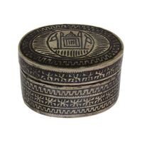 جعبه جواهرات نقره طرح مسجد با سیاه قلم - کد 031235