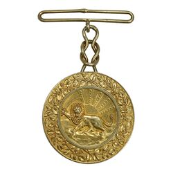 مدال نقره بپاداش خدمت (آب طلا) - AU - رضا شاه