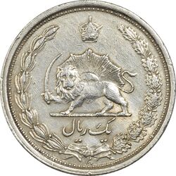 سکه 1 ریال 1313/2 (سورشارژ تاریخ نوع یک) - VF35 - رضا شاه