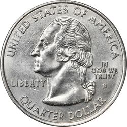 سکه کوارتر دلار 2000D ایالتی (ویرجینیا) - MS62 - آمریکا