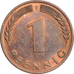سکه 1 فینیگ 1950F جمهوری فدرال - AU55 - آلمان