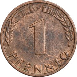 سکه 1 فینیگ 1968F جمهوری فدرال - AU50 - آلمان
