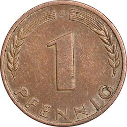 سکه 1 فینیگ 1969J جمهوری فدرال - EF45 - آلمان