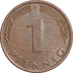 سکه 1 فینیگ 1971D جمهوری فدرال - EF45 - آلمان