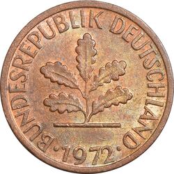 سکه 1 فینیگ 1972F جمهوری فدرال - AU55 - آلمان