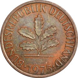 سکه 1 فینیگ 1975J جمهوری فدرال - EF45 - آلمان