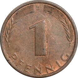 سکه 1 فینیگ 1976J جمهوری فدرال - EF45 - آلمان