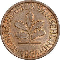 سکه 1 فینیگ 1976D جمهوری فدرال - EF45 - آلمان