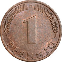 سکه 1 فینیگ 1978D جمهوری فدرال - AU50 - آلمان