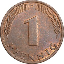 سکه 1 فینیگ 1978D جمهوری فدرال - AU55 - آلمان