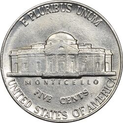 سکه 5 سنت 1989D جفرسون - AU50 - آمریکا