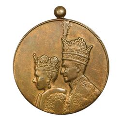 مدال برنز آویزی تاجگذاری 1346 (روز) ضرب ایران - بدون روبان - EF - محمد رضا شاه