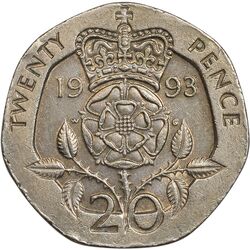 سکه 20 پنس 1993 الیزابت دوم - EF40 - انگلستان