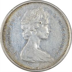 سکه 25 سنت 1965 الیزابت دوم - EF40 - کانادا