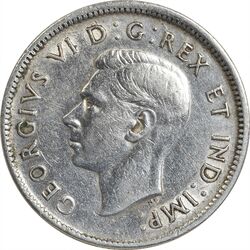 سکه 25 سنت 1942 جرج ششم - EF45 - کانادا