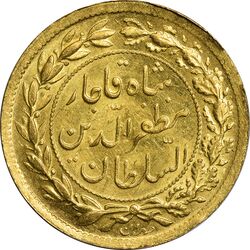 سکه طلا 5000 دینار 1324 تصویری - MS62 - مظفرالدین شاه