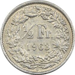 سکه 1/2 فرانک 1963 دولت فدرال - EF40 - سوئیس