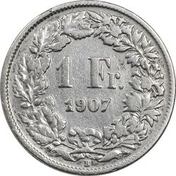 سکه 1 فرانک 1907 دولت فدرال - VF30 - سوئیس