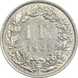 سکه 1 فرانک 1967 دولت فدرال - AU50 - سوئیس