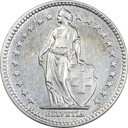 سکه 2 فرانک 1960 دولت فدرال - AU50 - سوئیس