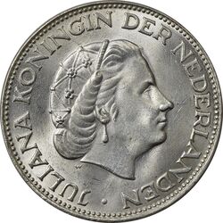 سکه 1/2-2 گلدن 1962 یولیانا - MS63 - هلند