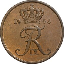 سکه 5 اوره 1968 فردریک نهم - EF45 - دانمارک