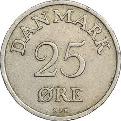 سکه 25 اوره 1953 فردریک نهم - EF45 - دانمارک